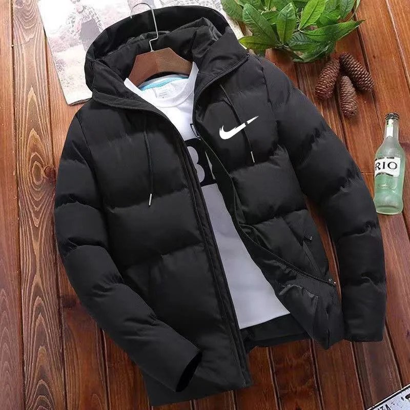 Men’s Zipper Printed Hooded Jacket