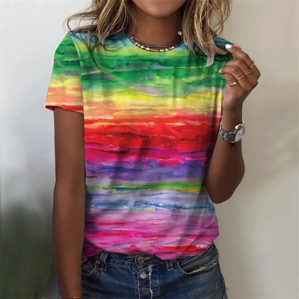 Colorful Scales 3D Print T Shirts - Image 2
