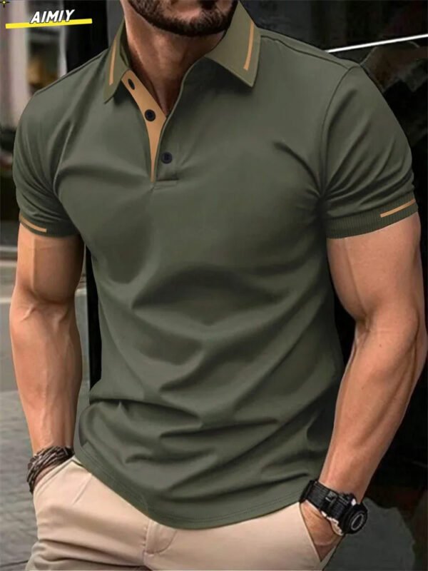 Letter Print Polo T-Shirts - Image 3