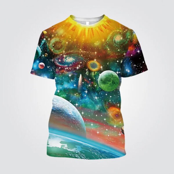 Summer Planet Space 3D Print T-Shirts - Image 3