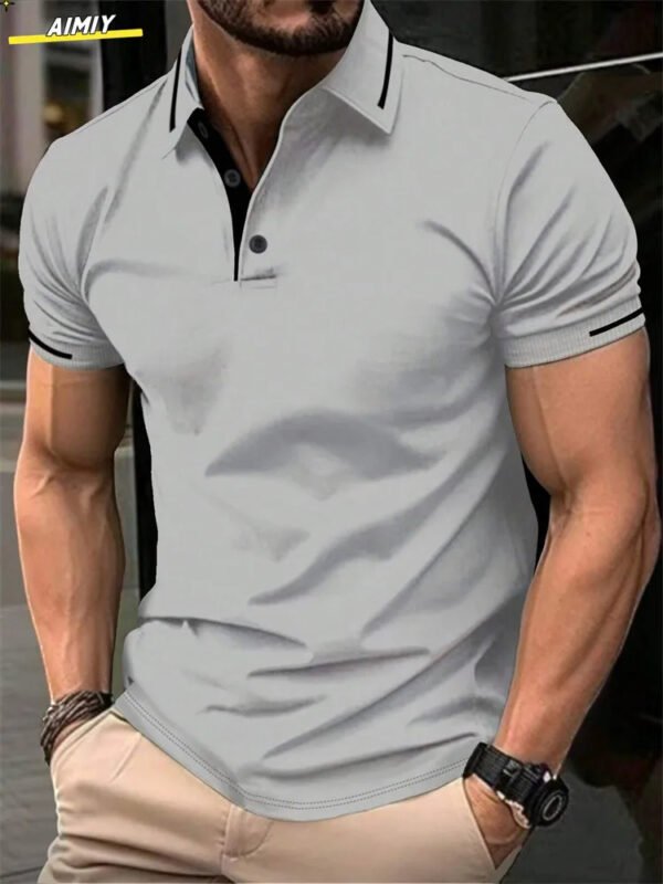Letter Print Polo T-Shirts - Image 4