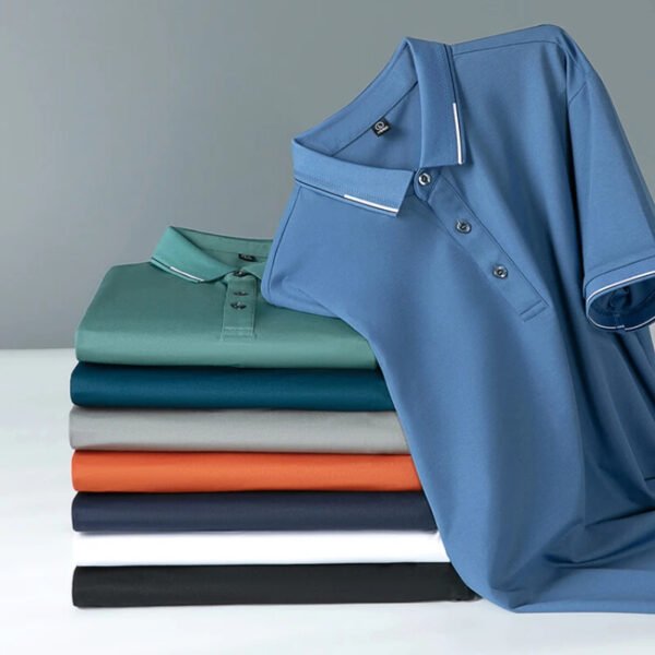 Silk + Cotton Men's Polo Shirts - Image 4