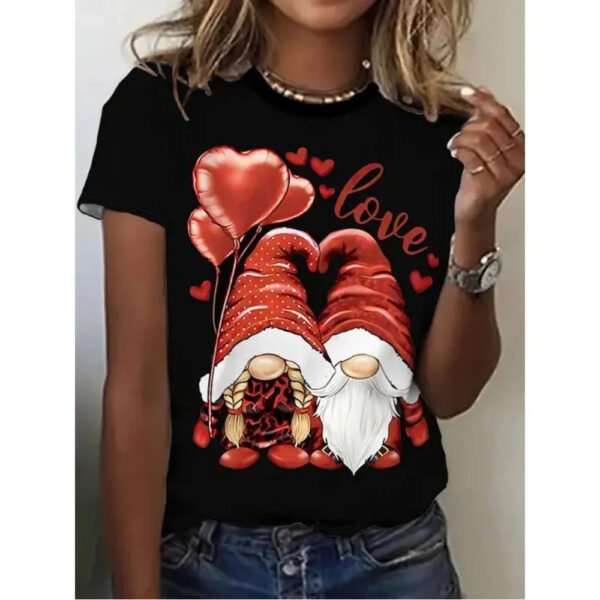 Santa Claus Print T Shirt For Women's - Image 4